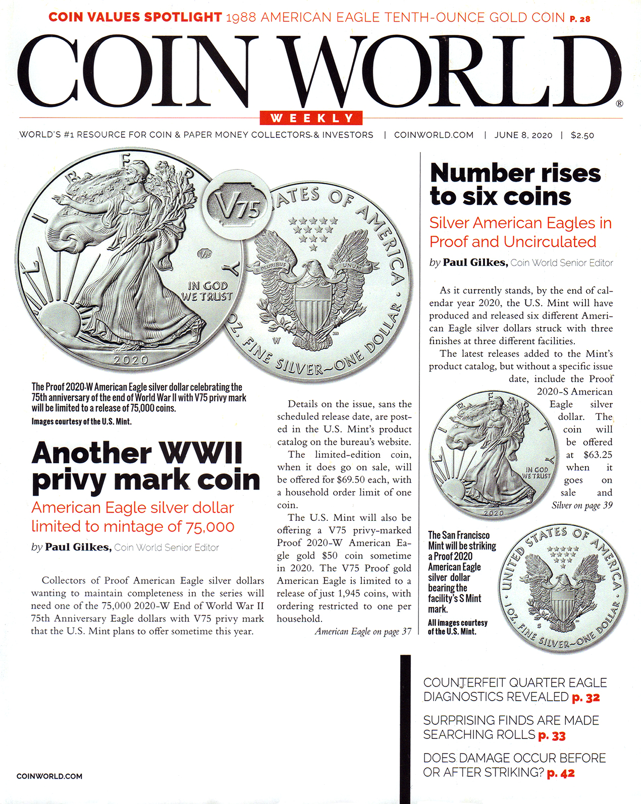 Coin-World-Weekly June 08, 2020 Issue Cover