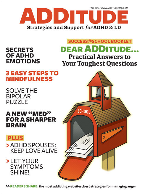 ADDitude September 01, 2016 Issue Cover