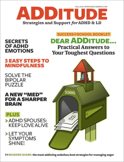 ADDitude September 01, 2016 Issue Cover