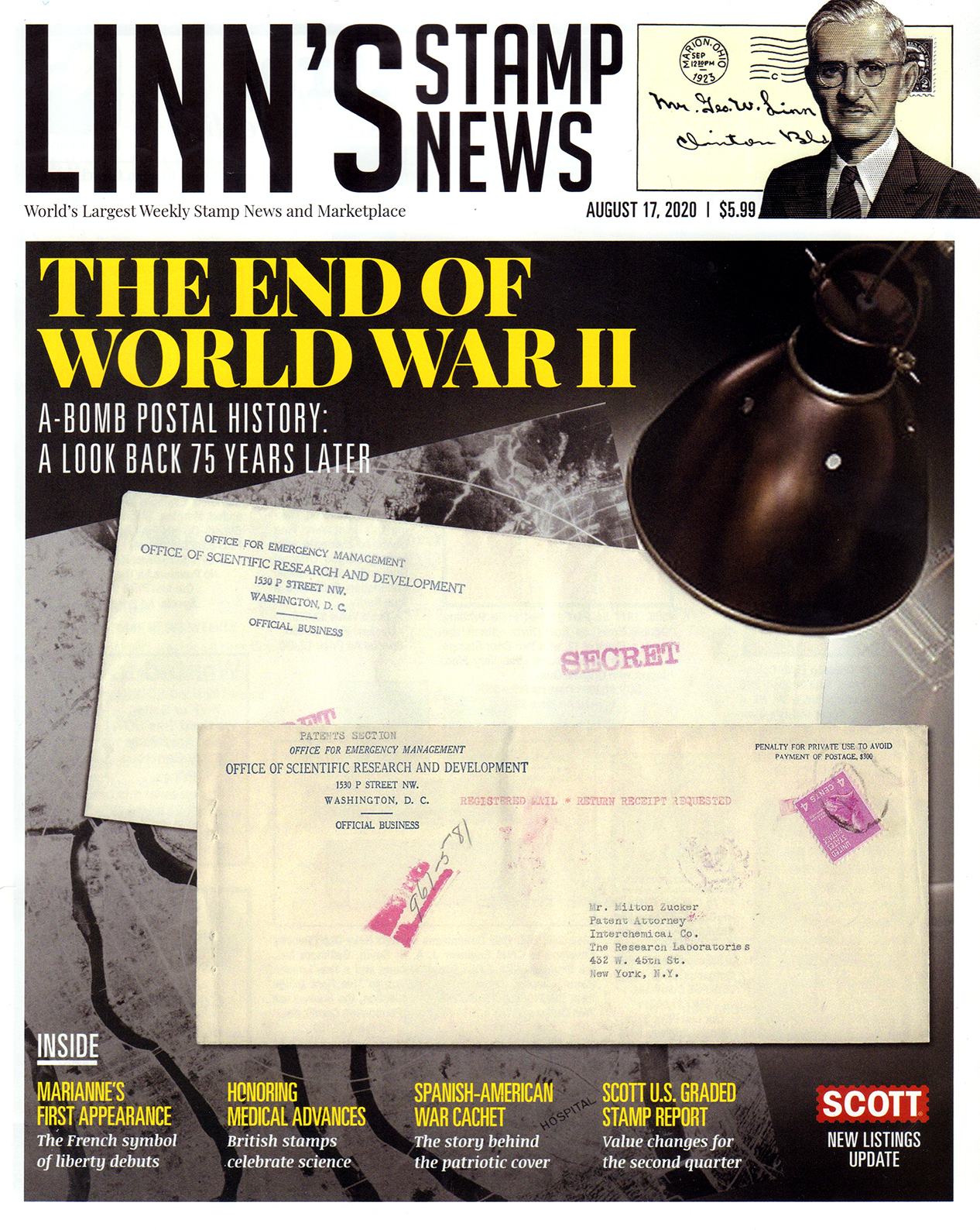 Linns-Stamp-News-Weekly August 17, 2020 Issue Cover