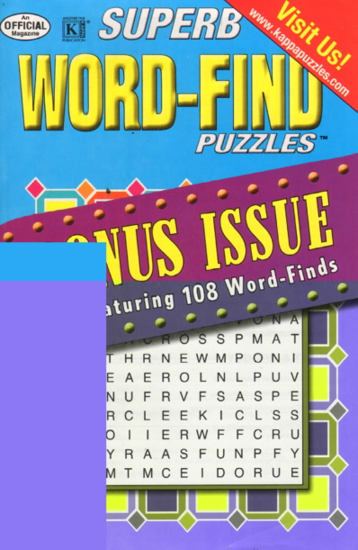 Superb Word Find Bonus August 01, 2011 Issue Cover