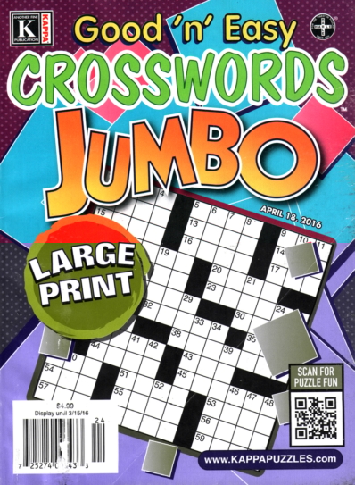 Good N Easy Crosswords Jumbo April 18, 2016 Issue Cover