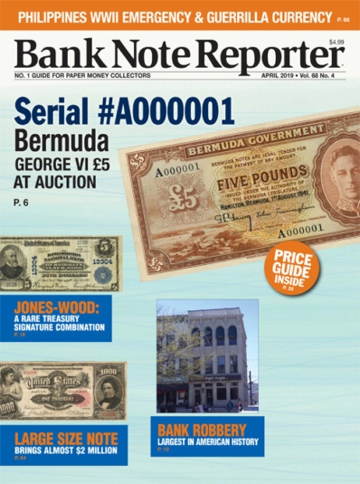 Bank Note Reporter April 01, 2019 Issue Cover