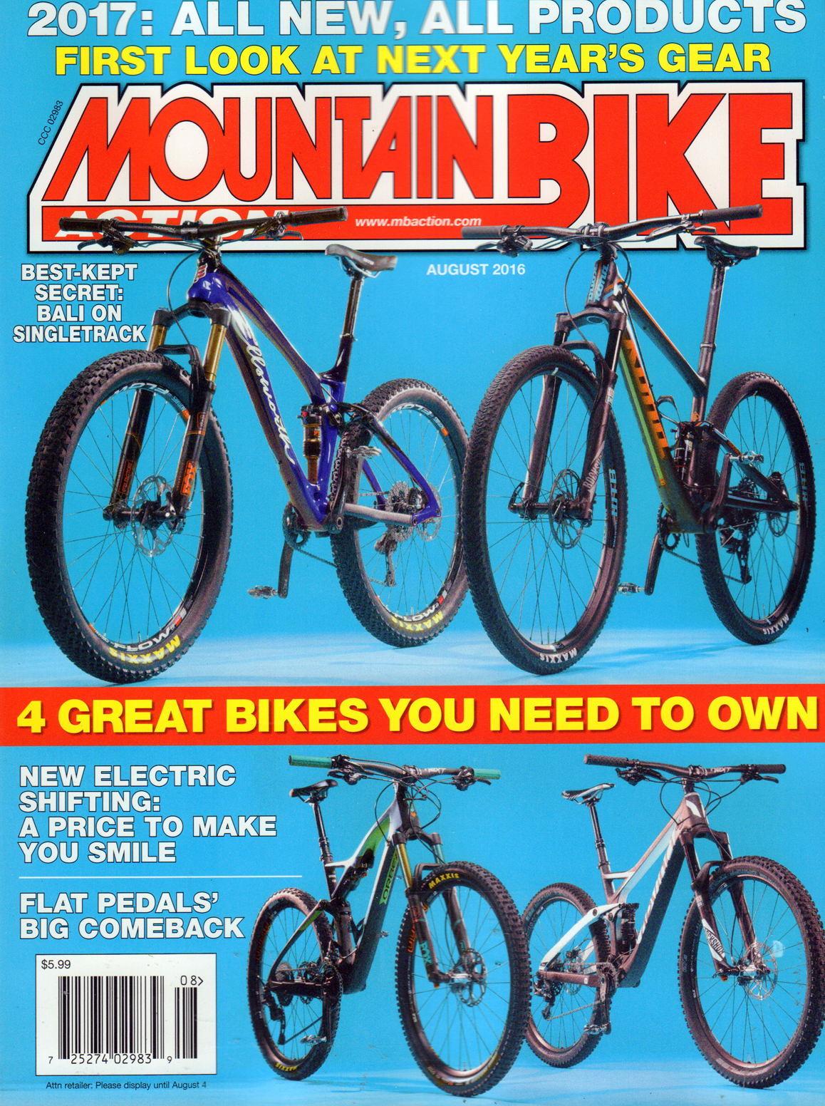 Mountain-Bike-Action August 01, 2016 Issue Cover