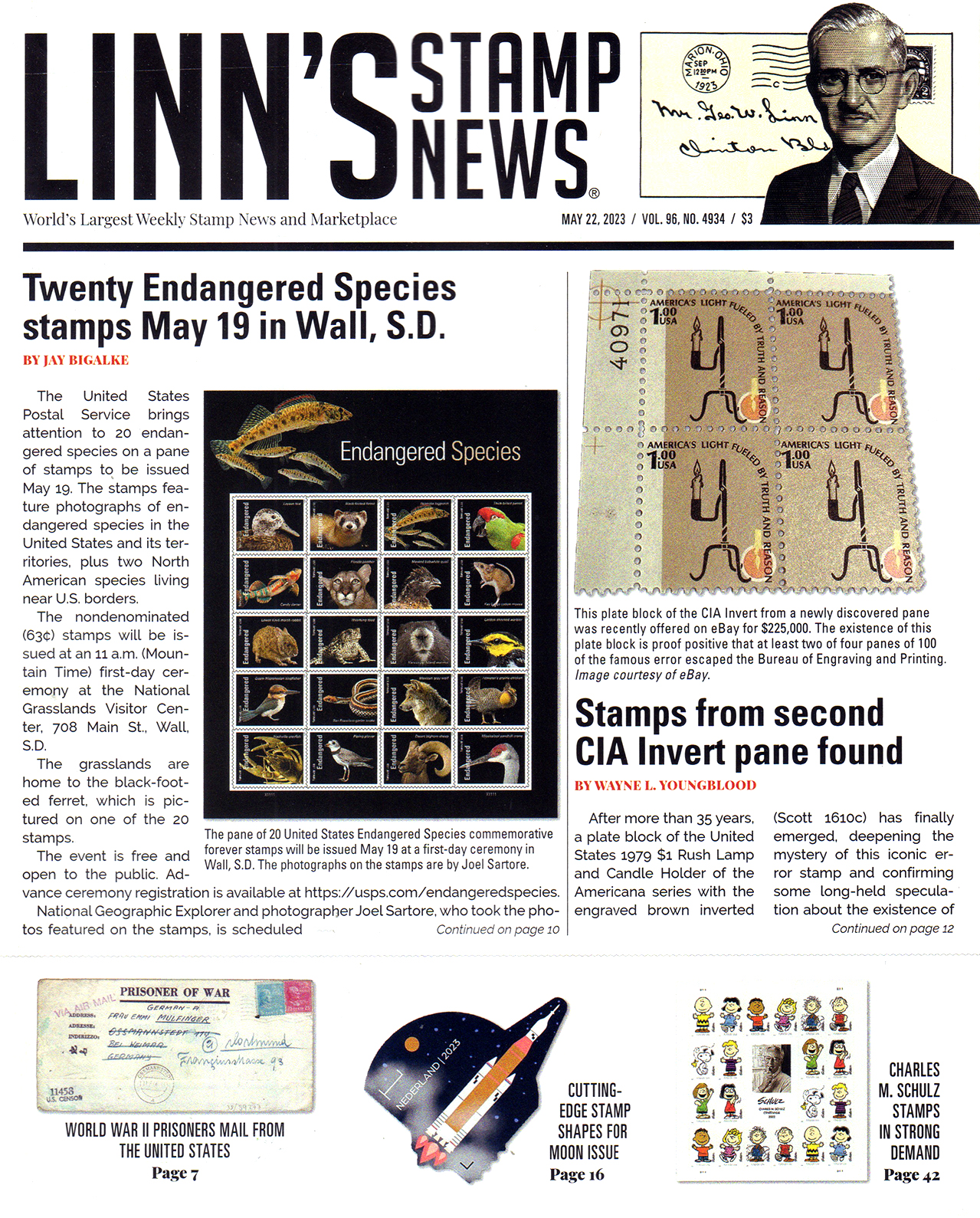 Linns-Stamp-News-Weekly May 22, 2023 Issue Cover