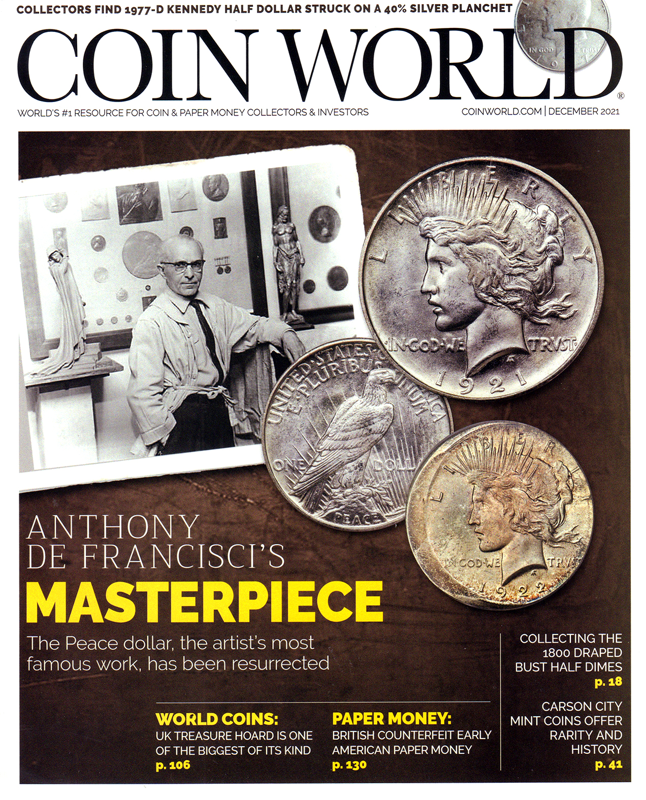 Coin-World-Weekly December 01, 2021 Issue Cover