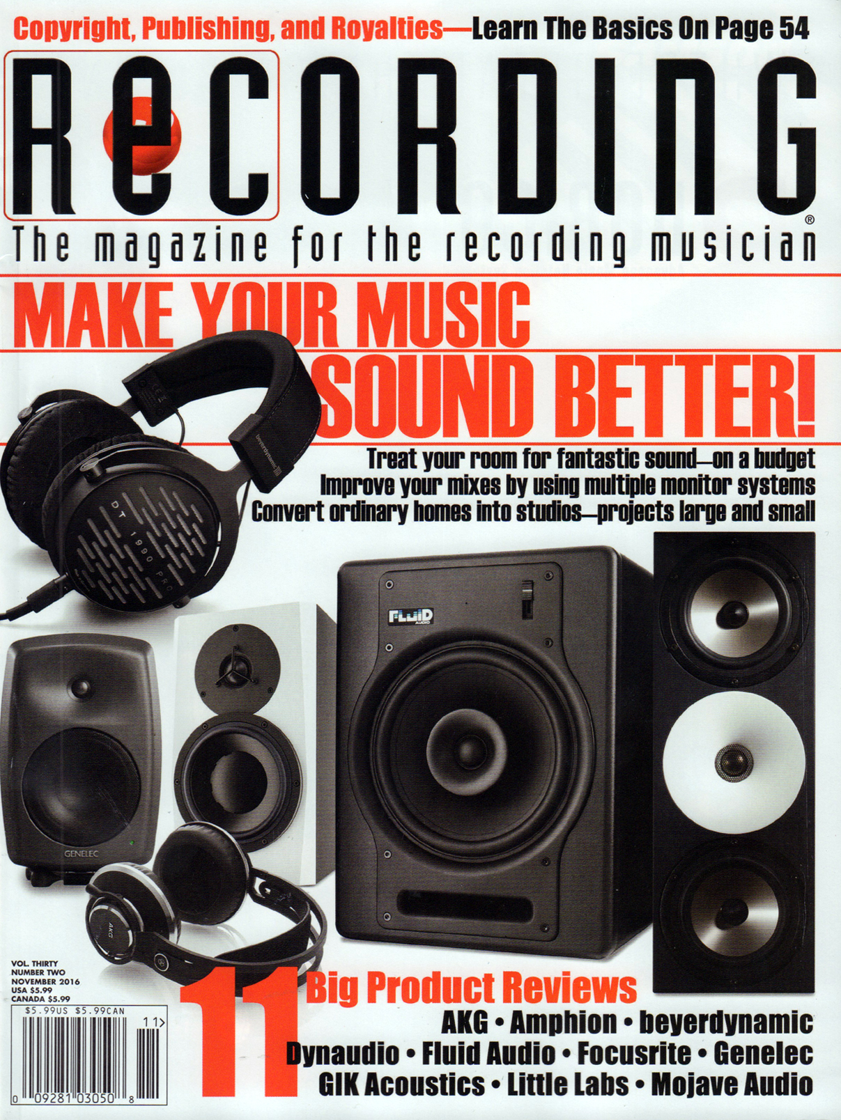 Recording-Magazine November 01, 2016 Issue Cover