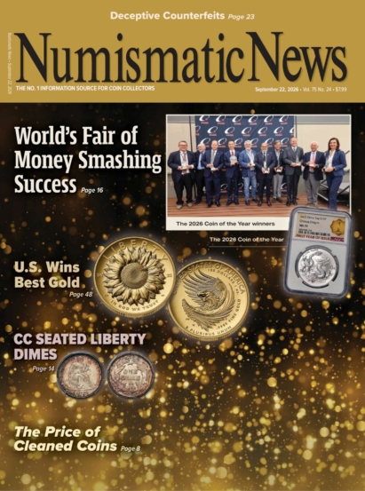Numismatic News September 22, 2026 Issue Cover