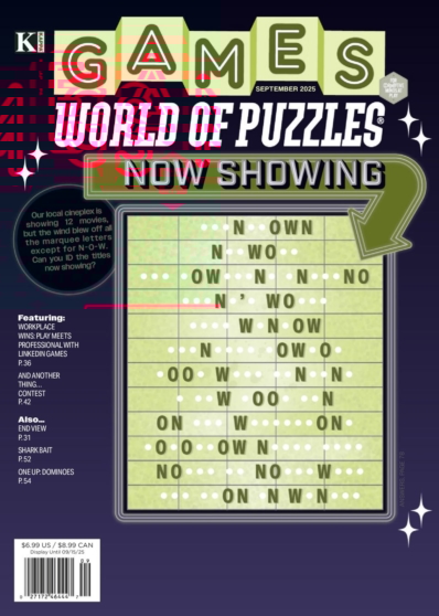 Games World of Puzzles September 01, 2025 Issue Cover