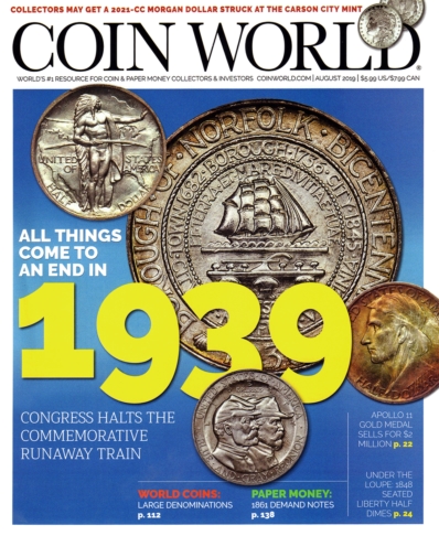 Coin World Monthly August 01, 2019 Issue Cover