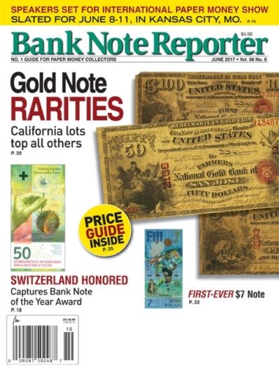 Bank Note Reporter June 01, 2017 Issue Cover
