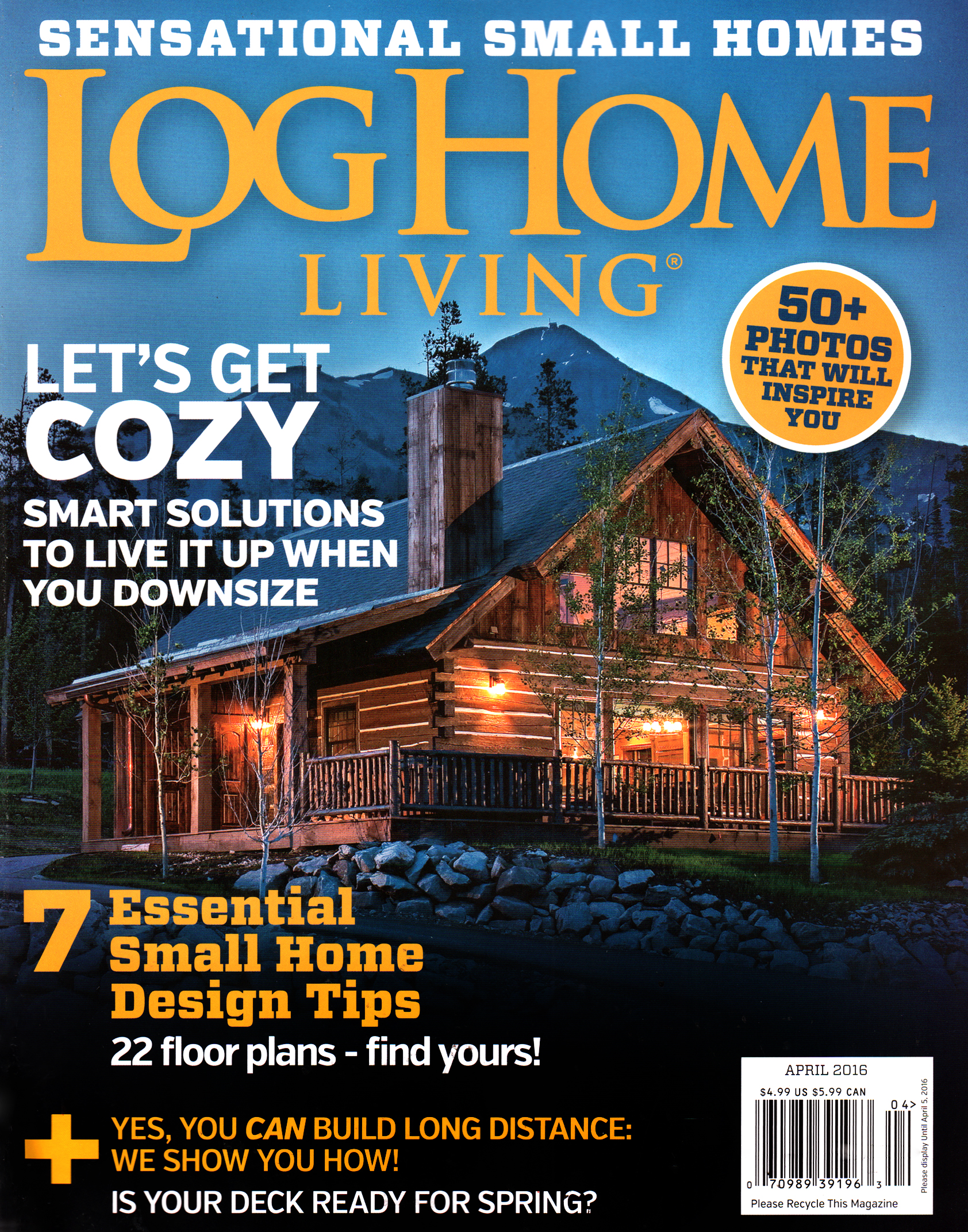 Log-and-Timber-Home-Living April 01, 2016 Issue Cover
