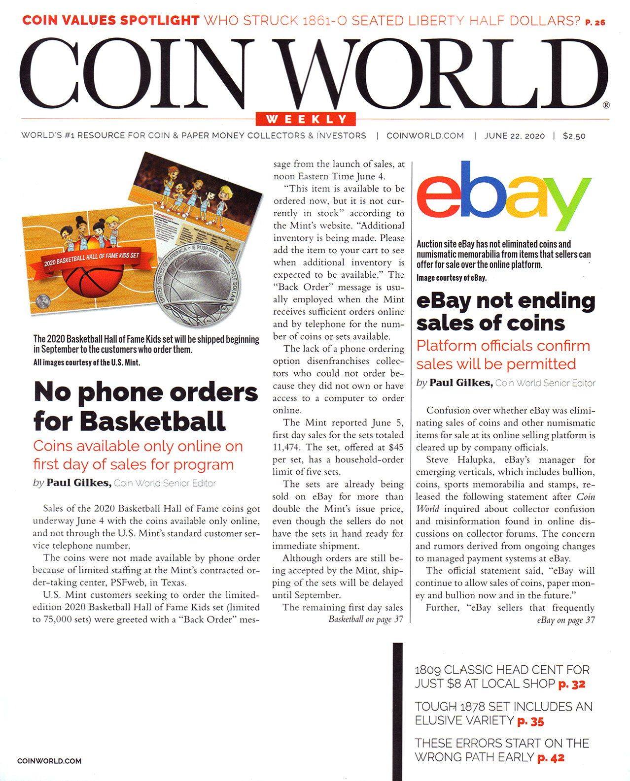 Coin-World-Weekly June 22, 2020 Issue Cover