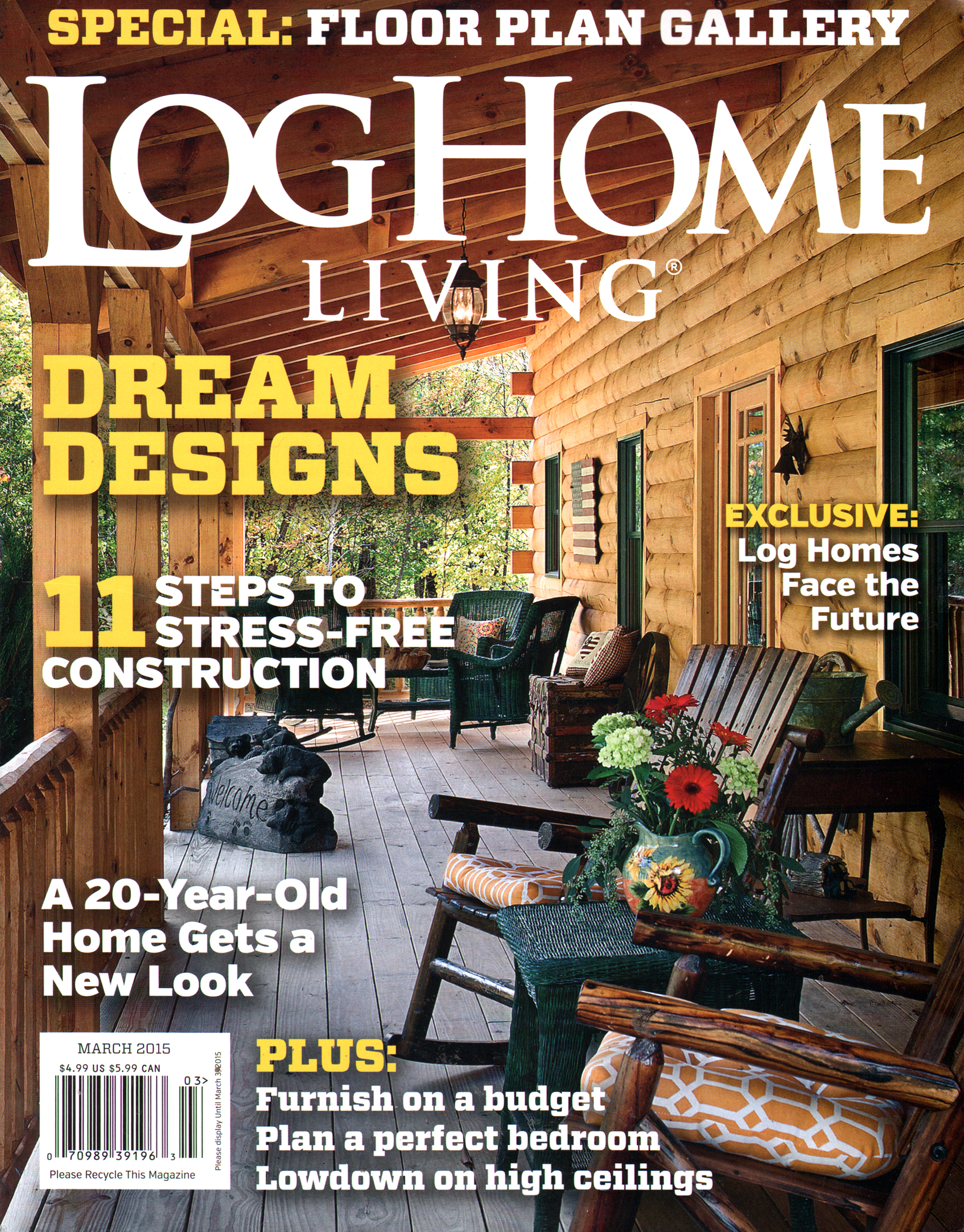 Log-and-Timber-Home-Living March 01, 2015 Issue Cover