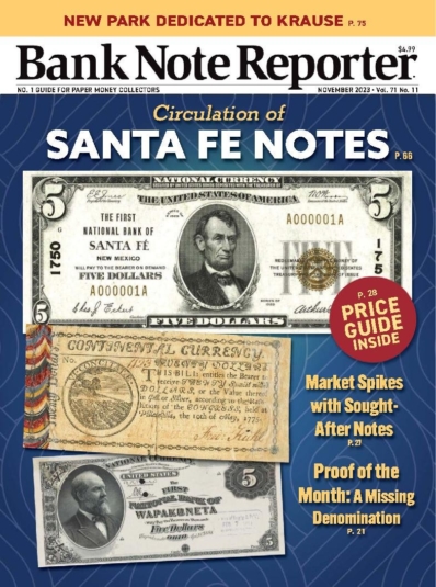 Bank Note Reporter November 01, 2023 Issue Cover