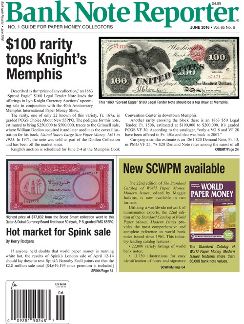Bank-Note-Reporter June 01, 2016 Issue Cover