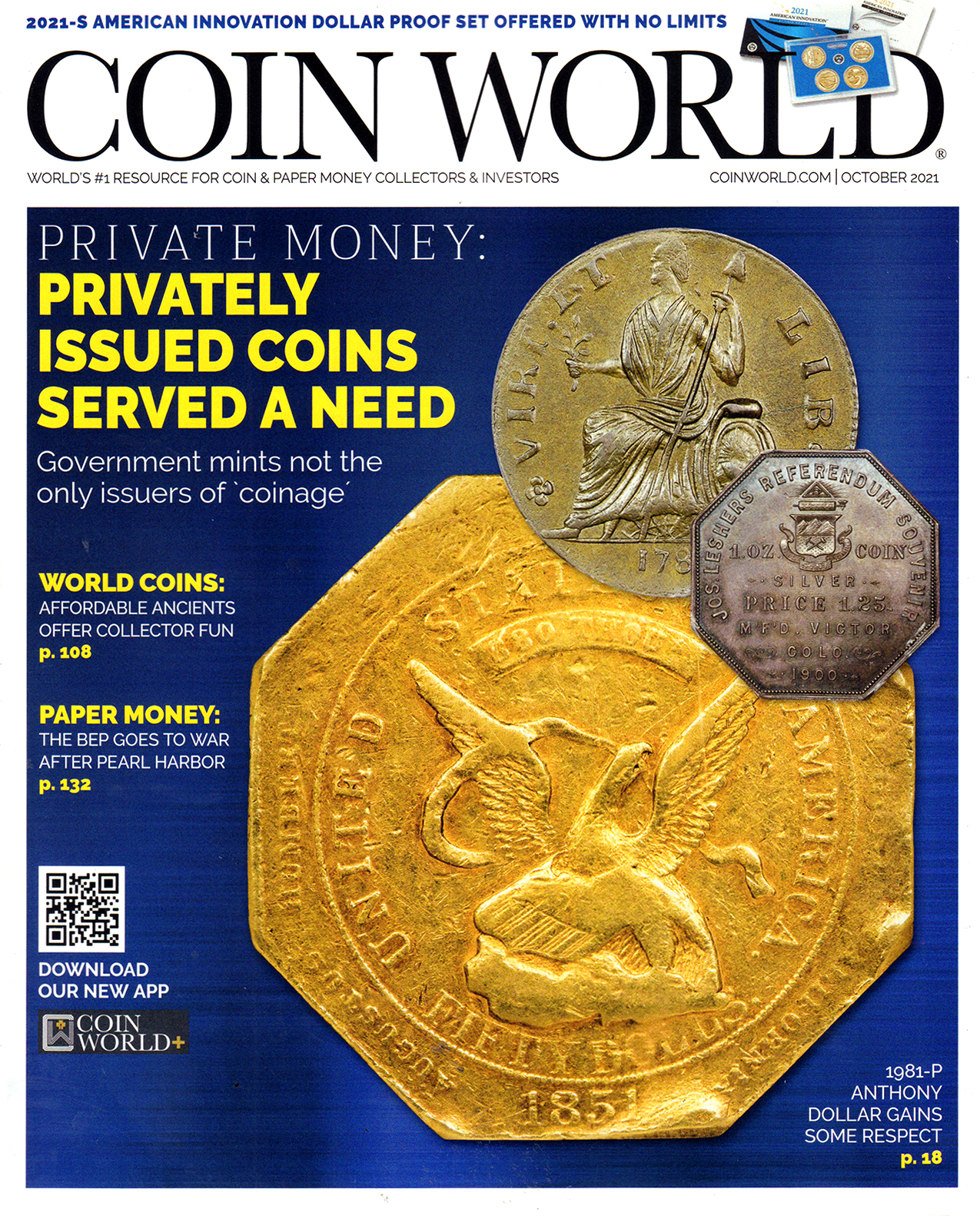 Coin-World-Weekly October 01, 2021 Issue Cover