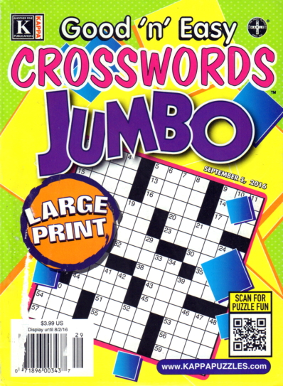 Good N Easy Crosswords Jumbo September 05, 2016 Issue Cover
