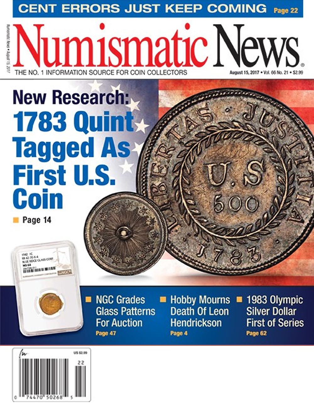 Numismatic-News August 15, 2017 Issue Cover