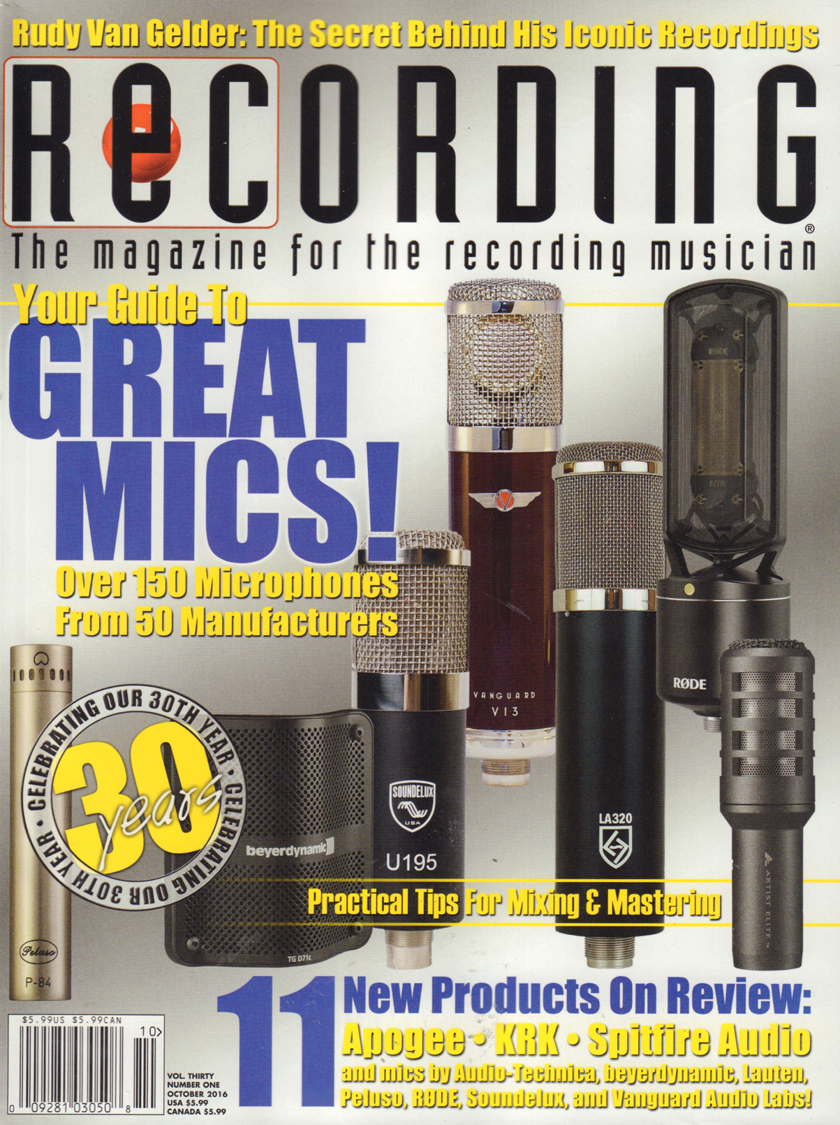 Recording-Magazine October 01, 2016 Issue Cover