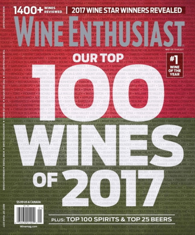 Wine Enthusiast December 25, 2017 Issue Cover