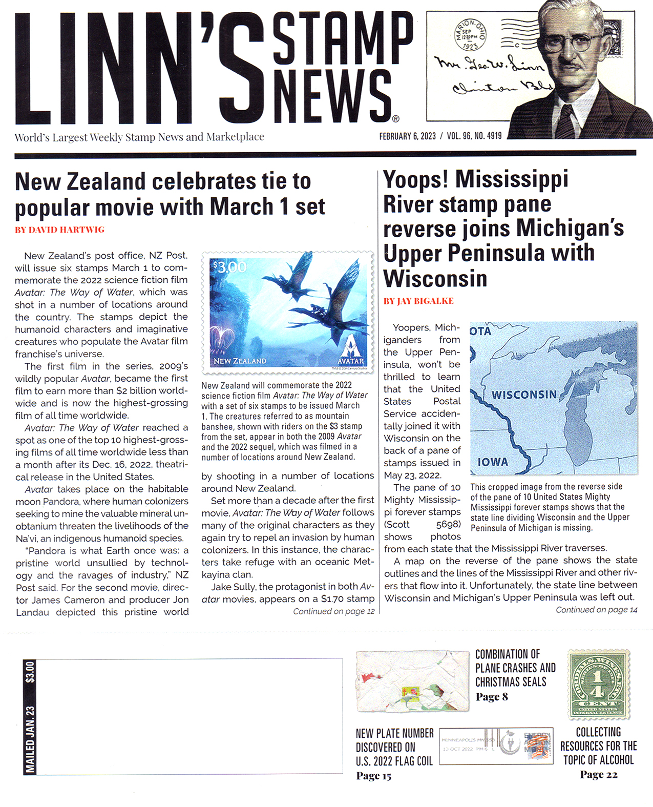Linns-Stamp-News-Weekly February 06, 2023 Issue Cover