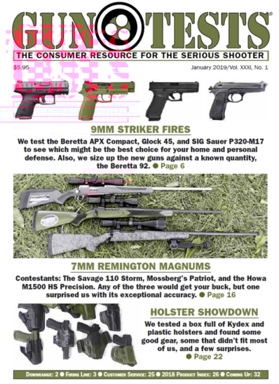 Gun Tests January 01, 2019 Issue Cover