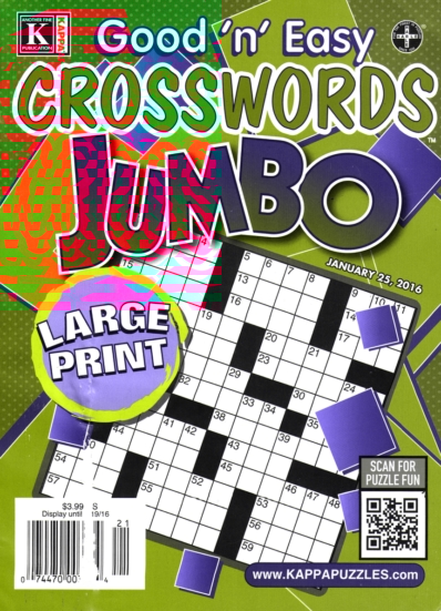 Good N Easy Crosswords Jumbo January 25, 2016 Issue Cover