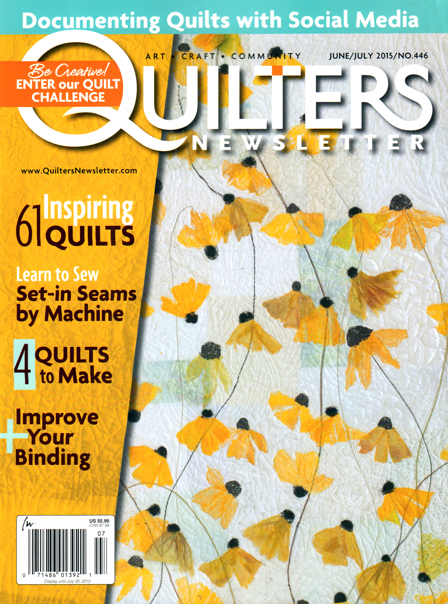 Quilters-Newsletter June 01, 2015 Issue Cover