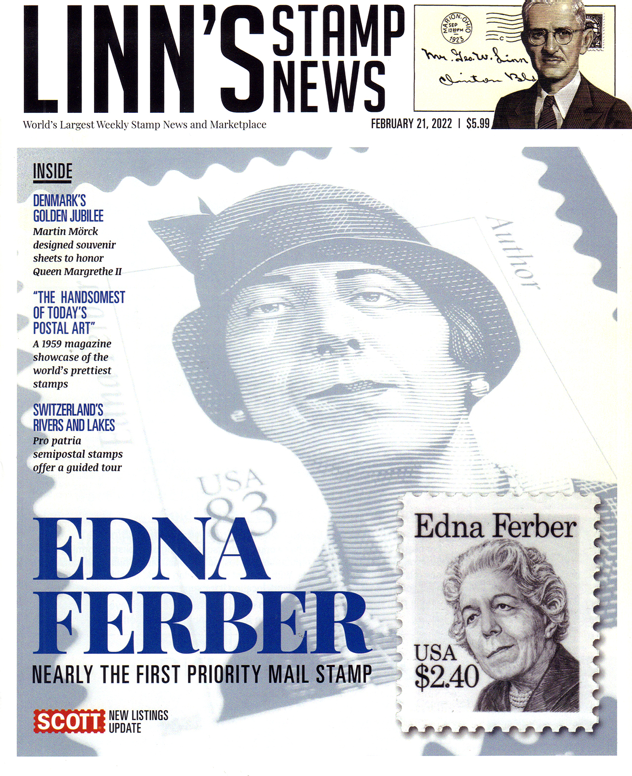 Linns-Stamp-News-Weekly February 21, 2022 Issue Cover