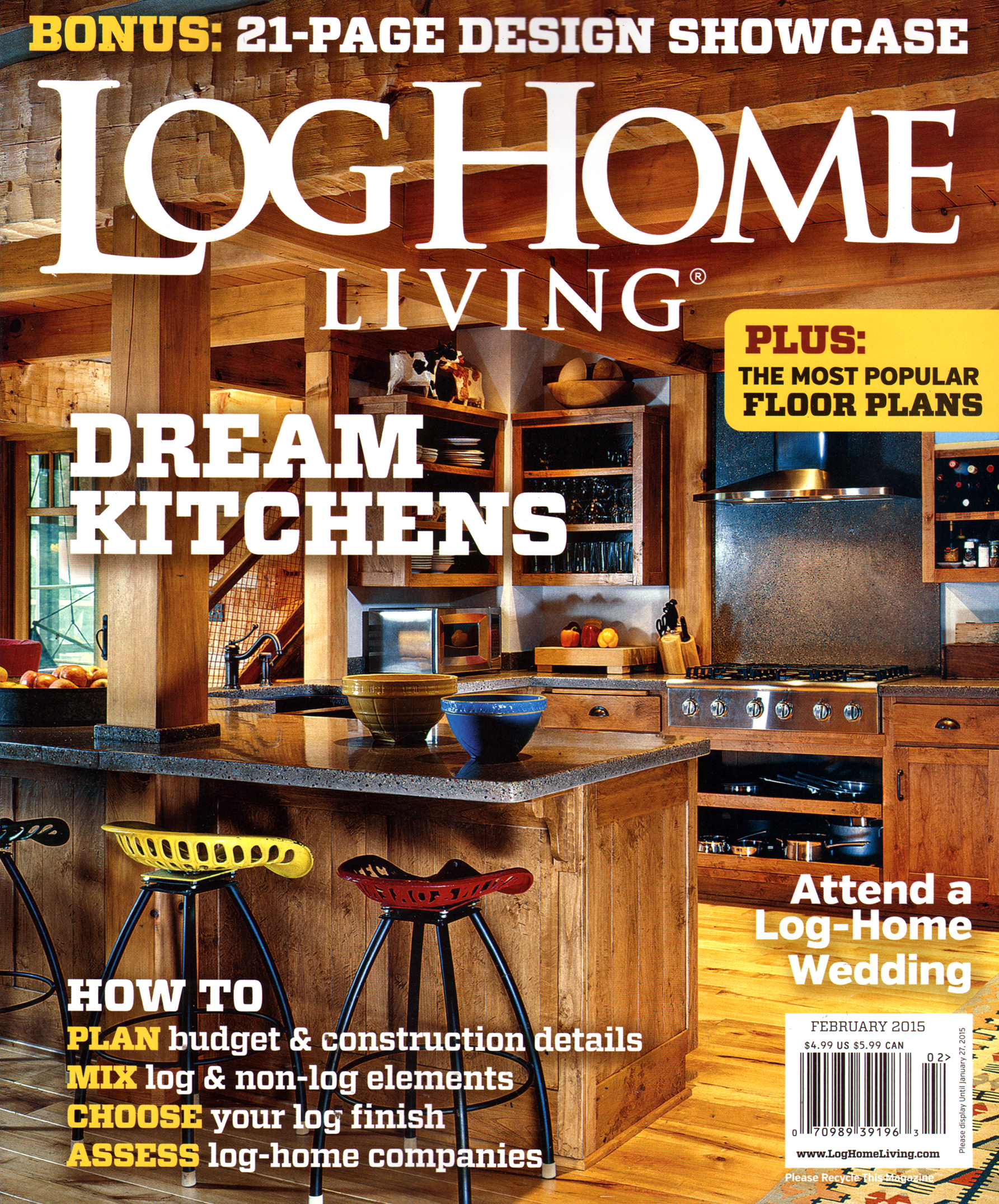 Log-and-Timber-Home-Living February 01, 2015 Issue Cover