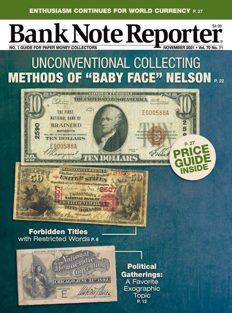 Bank-Note-Reporter November 01, 2021 Issue Cover