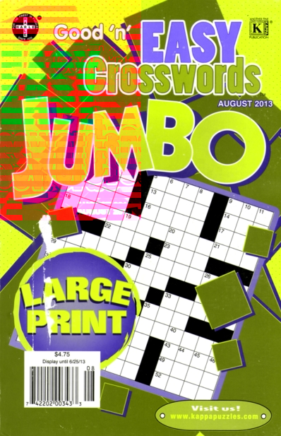 Good N Easy Crosswords Jumbo August 01, 2013 Issue Cover