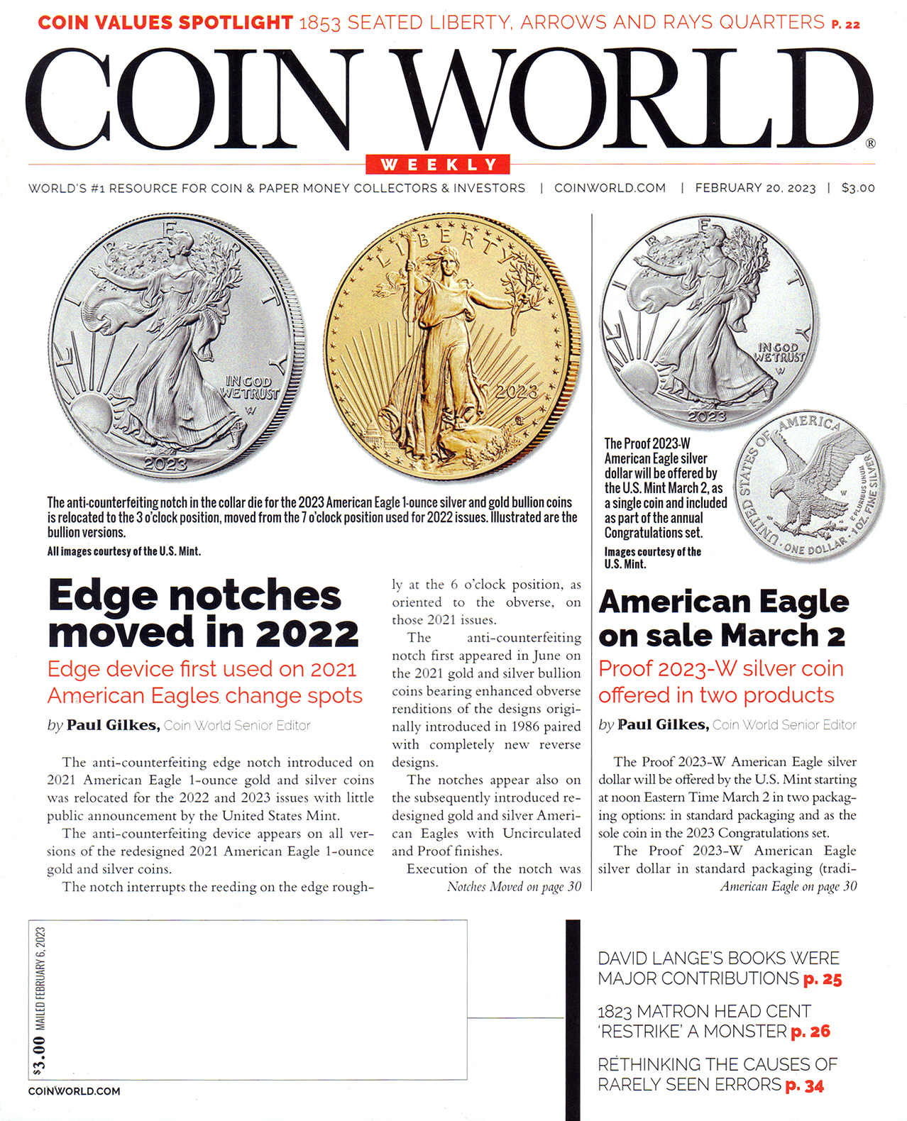 Coin-World-Weekly February 20, 2023 Issue Cover