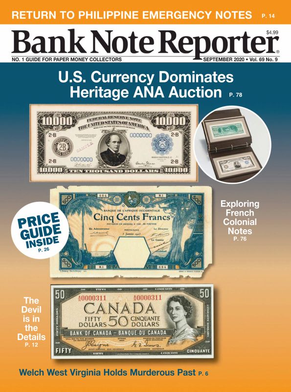 Bank-Note-Reporter September 01, 2020 Issue Cover