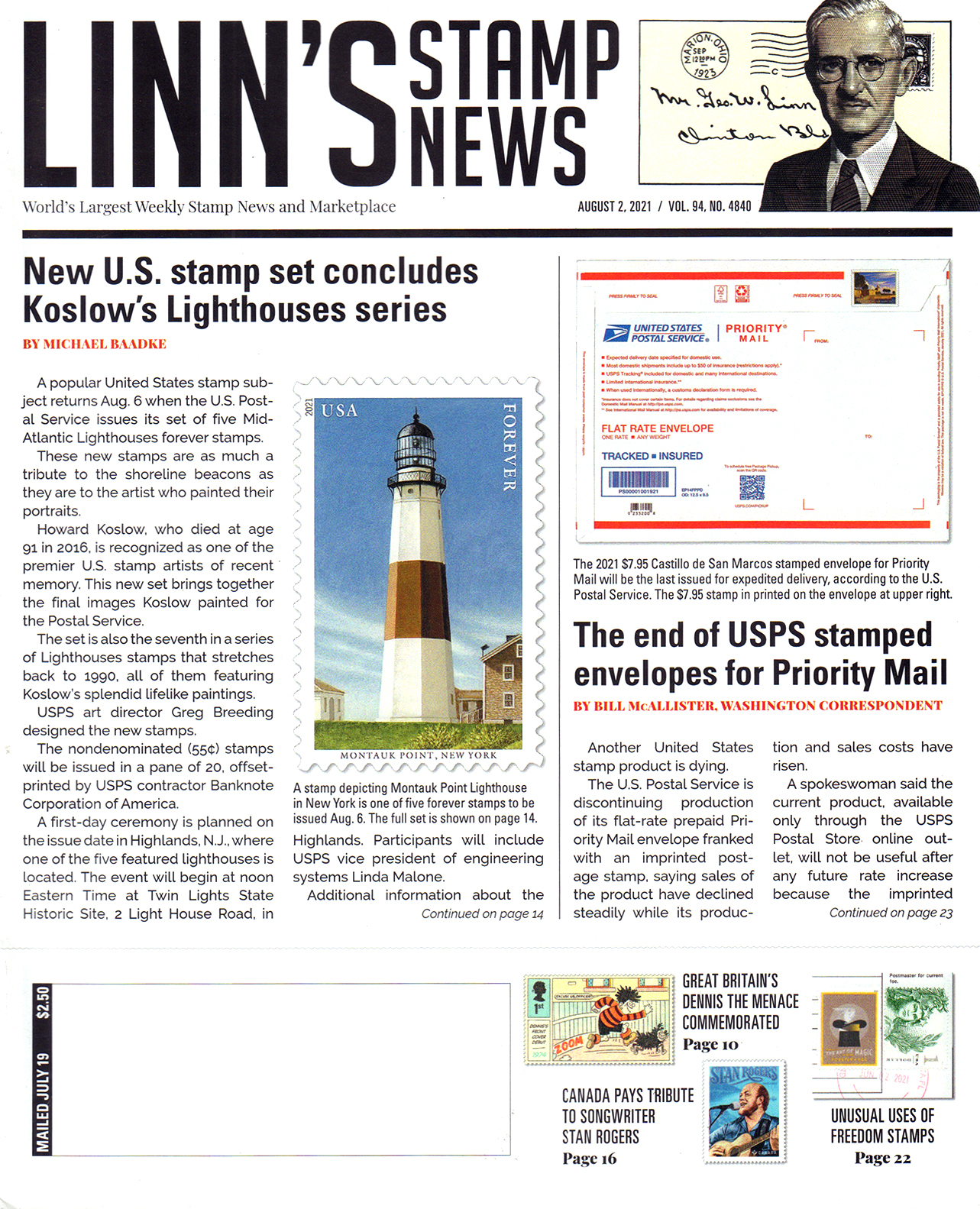 linns-stamp-news-weekly August 02, 2021 Issue Cover