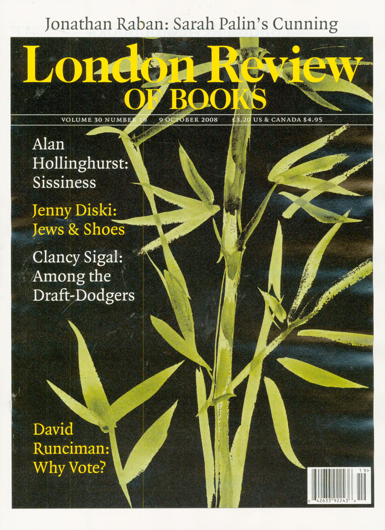 London-Review-Of-Books October 09, 2008 Issue Cover